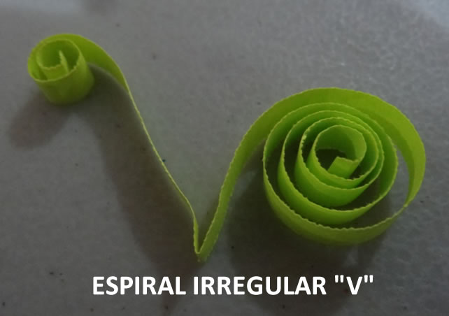 Espiral irregular "V"